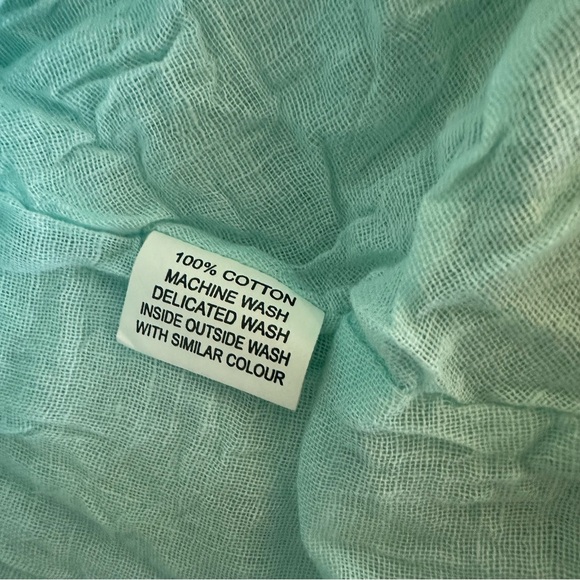 Boho Light Blue Shirt Dress White Lace Pockets L/XL Summer 100 % COTTON 🔥 - Picture 11 of 12